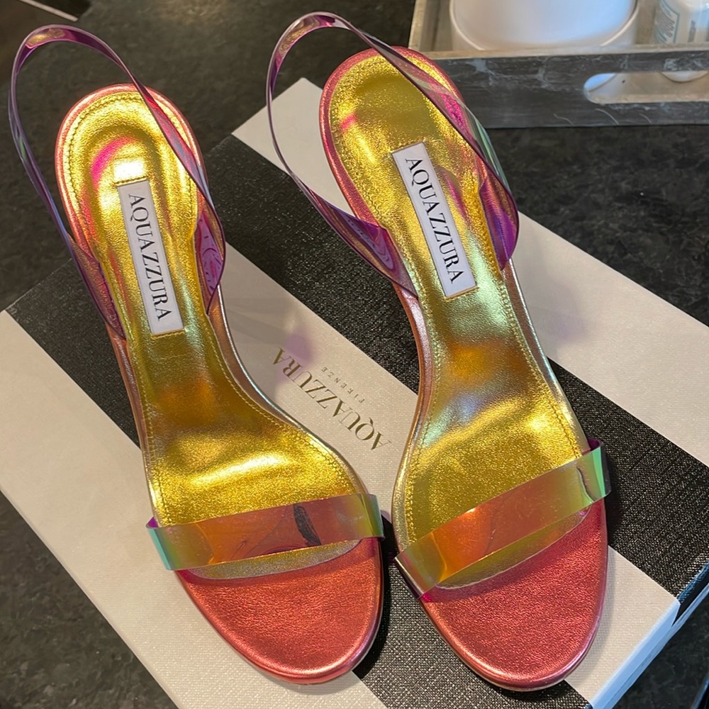 Aquazzura NIB So Nude Slingback Sandal Sunrise 7.5US (37.5 EU)